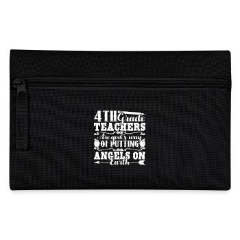4th Grade Teacher God Made 4th Grade Teachers - Pencil Case - black - Front