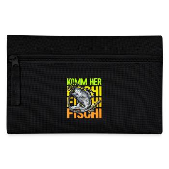 Angeln Hobby KOMM HER FISCHI FISCHI FISCHI Lustig - Federtasche - Schwarz - Vorne