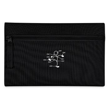 Lustige Strichmännchen Schmerzen Humor - Federtasche - Schwarz - Vorne