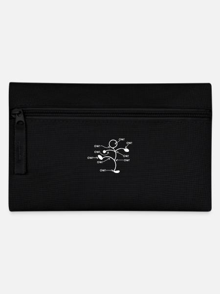 Lustige Strichmännchen Schmerzen Humor - Federtasche - Schwarz