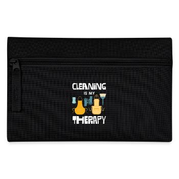 Cleansing Is My Therapy Apron Fun - Pencil Case - black - Front
