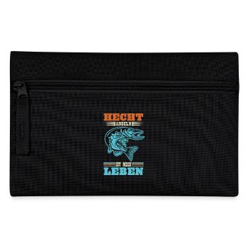 HECHT ANGELN IST MEIN LEBEN Angler Outfit Hecht - Federtasche - Schwarz - Vorne
