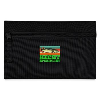 HECHT SPEZIALIST Lustiges Angler Outfit Hecht - Federtasche - Schwarz - Vorne