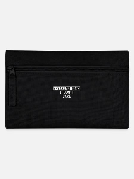 Breaking News I Don't Care Lustiger Spruch - Federtasche - Schwarz