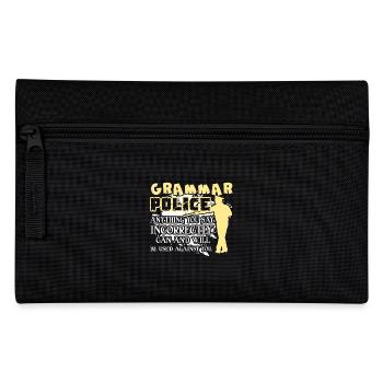 Funny Saying About Grammar Police - Pencil Case - black - Front