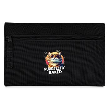 Purrfectly Baked Katze Lustiger Katzen Spruch - Federtasche - Schwarz - Vorne