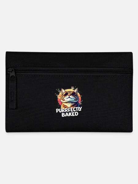 Purrfectly Baked Katze Lustiger Katzen Spruch - Federtasche - Schwarz