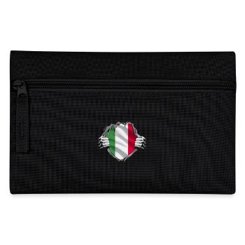 Italian flag in heart-tearing motif - Pencil Case - black - Front