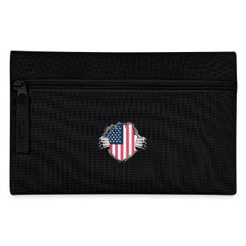 American flag unveiling design - Pencil Case - black - Front