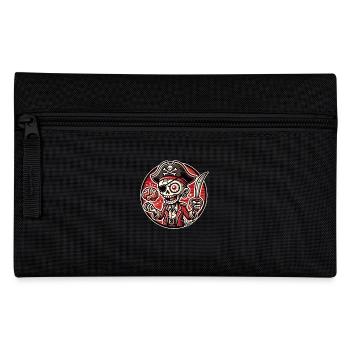 Piraten-Totenkopf-Mann mit Gehirn - Federtasche - Schwarz - Vorne