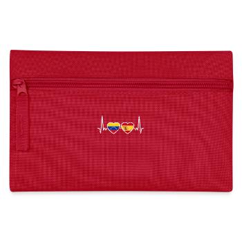 Venezuela Spain Heartbeat Flag Venezuelans - Pencil Case - red - Front
