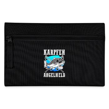 KARPFEN ANGELHELD Lustiges Angeln Hobby Karpfen - Federtasche - Schwarz - Vorne