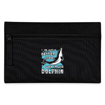 Dolphin Happy With Dolphin - Pencil Case - black - Front