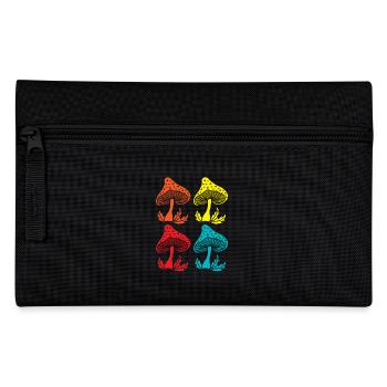 Bunte Pilzsammler Pop Art Pilzliebe - Federtasche - Schwarz - Vorne