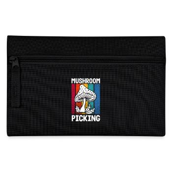 Mushroom Picker Vintage Stripe Design - Pencil Case - black - Front