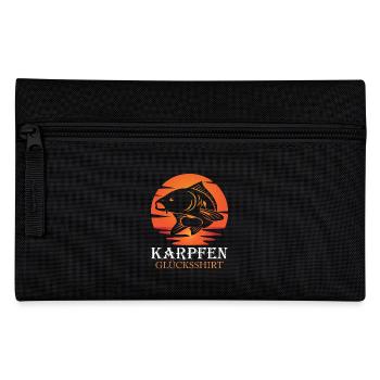 KARPFEN GLÜCKSSHIRT Angler Geburtstags Angeln - Federtasche - Schwarz - Vorne