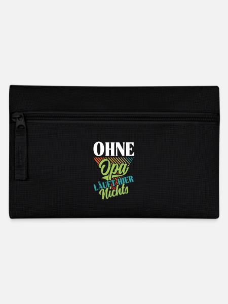 Großvater OHNE OPA LÄUFT HIER NICHTS Lustiges - Federtasche - Schwarz