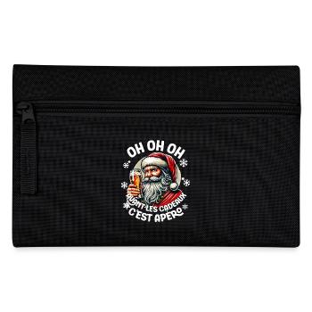 Before the gifts, it's aperitif Christmas man Santa Claus - Pencil Case - black - Front