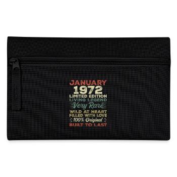 Januar 1972 Geburtstag - Januar 1972, January 1972 - Federtasche - Schwarz - Vorne