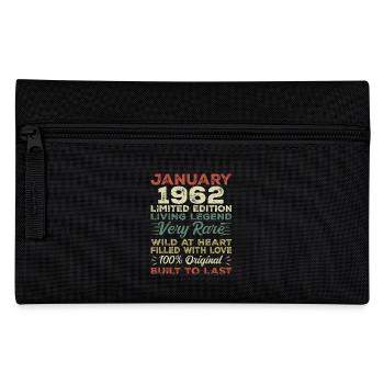 January 1962 birthday - January 1962, January 1962 - Pencil Case - black - Front