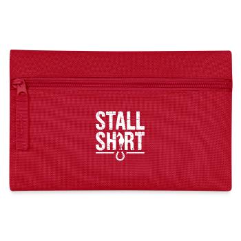 Pferde Reiten Stall Shirt Reiterin Pferdeliebhaber - Federtasche - Rot - Vorne