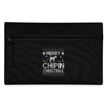 Merry Chip Christmas Dogs Ugly Christmas Dogs - Pencil Case - black - Front