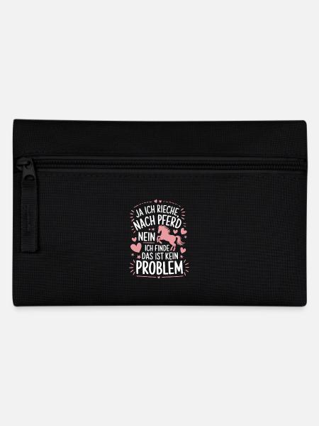 Ja ich rieche nach Pferd Reiterin Pferdeliebhaber - Federtasche - Schwarz