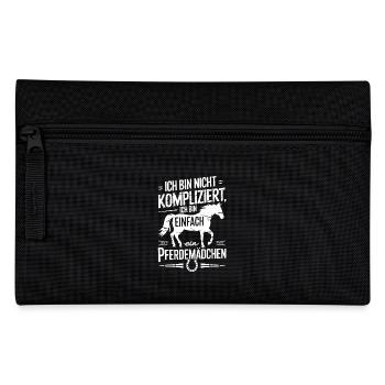 Pferdeliebhaber Reiten Pferde Mädchen Reiterin - Federtasche - Schwarz - Vorne
