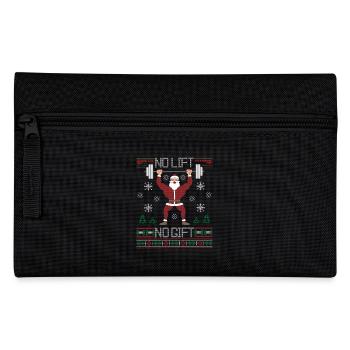Bad Santa Claus Ugly Christmas Sweater No Lift No Gift - Pencil Case - black - Front