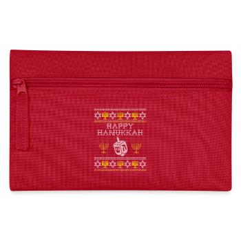 Frohes Chanukka Hässlicher Pullover Jüdisches Chanukka Weihnachten - Federtasche - Rot - Vorne
