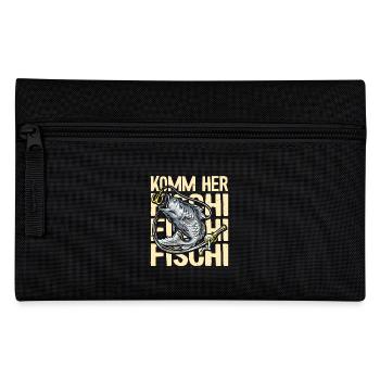 Angeln Hobby KOMM HER FISCHI FISCHI FISCHI Lustig - Federtasche - Schwarz - Vorne
