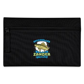 Zander Angeln OFFIZIELLES ZANDER GLÜCKSSHIRT - Federtasche - Schwarz - Vorne