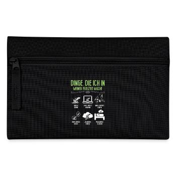 Angler Outfit DINGE DIE ICH IN MEINER FREIZEIT TUE - Federtasche - Schwarz - Vorne