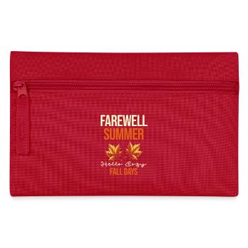 Farewell Summer Hello Cozy Autumn Days Hugged - Pencil Case - red - Front
