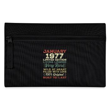January 1977 birthday - January 1977, January 1977 - Pencil Case - black - Front