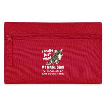 Funny Maine Coon Cat Lover - Pencil Case - red - Front