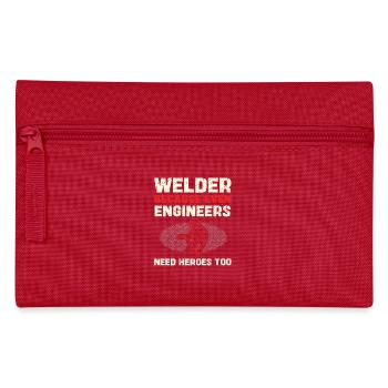 Schweißer: Selbst Ingenieure Brauchen Helden - Federtasche - Rot - Vorne