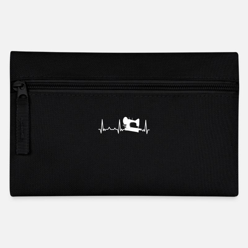 Nähmaschine Herzschlag Nähen Leidenschaft - Federtasche - Schwarz