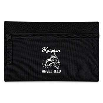 KARPFEN ANGELHELD Lustiges Angeln Hobby Karpfen - Federtasche - Schwarz - Vorne
