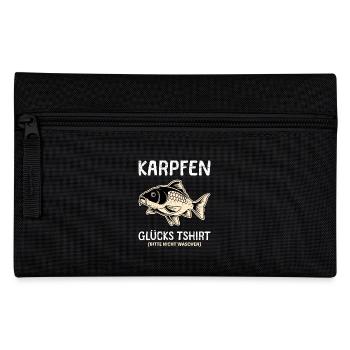 KARPFEN GLÜCKSSHIRT Angler Geburtstags Angeln - Federtasche - Schwarz - Vorne