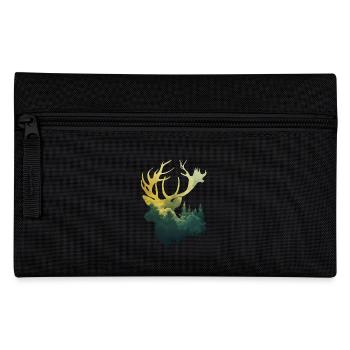 Forest deer silhouette closeness to nature - Pencil Case - black - Front