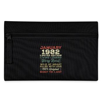 Januar 1982 Geburtstag - Januar 1982, January 1982 - Federtasche - Schwarz - Vorne