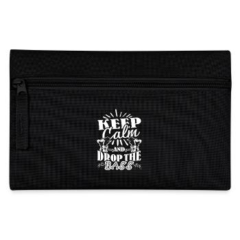 Keep Calm And Drop The Bass Funny Bass Guitar Tee - Pencil Case - black - Front