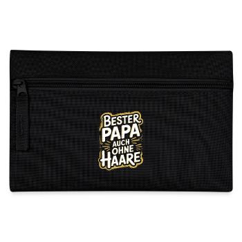 Frisur Glatze Haarausfall, Glatzenträger - Federtasche - Schwarz - Vorne