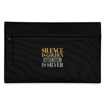 Silence Is Golden Duct Tape Is Silver Lustiger - Federtasche - Schwarz - Vorne