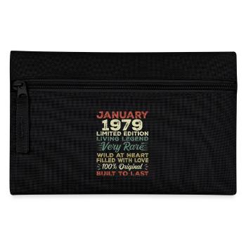 January 1979 birthday - January 1979, January 1979 - Pencil Case - black - Front