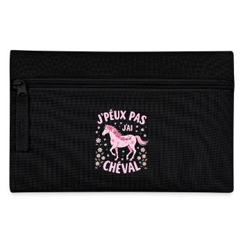 J'Peux Pas J'Ai Cheval, Rose - Trousse - noir - Devant