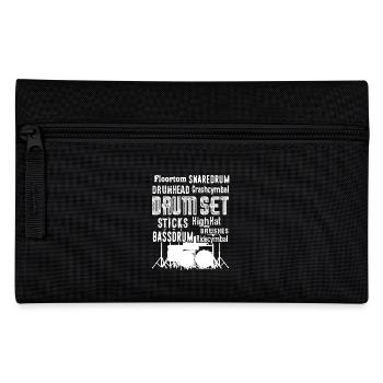 Drum Set Sticks HighHat Brushes Ridescymbal - Pencil Case - black - Front