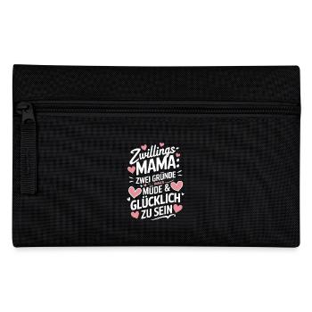 Zwillingsmama Zwillings Mutter, Mama von Zwillinge - Federtasche - Schwarz - Vorne