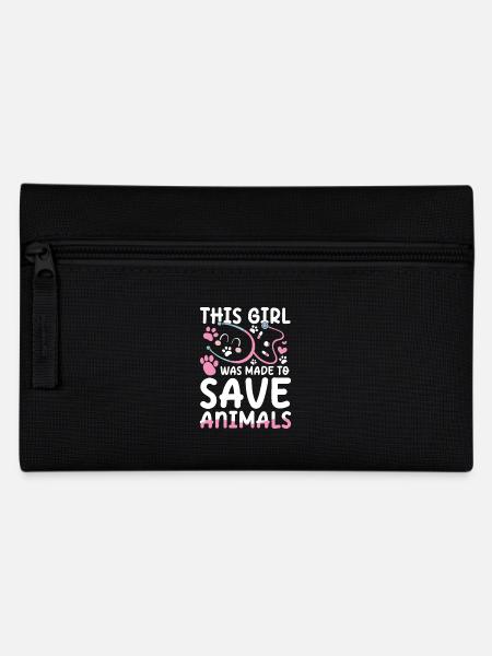 This Girl Was Made To Save Animals - Federtasche - Schwarz